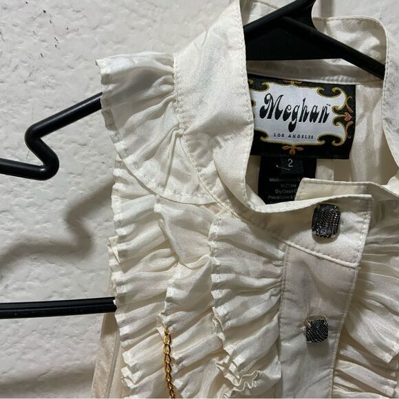 Meghan Los Angeles Sleeveless waffle Top Excellent 100% Silk by Meghan fabulous - Picture 5 of 10